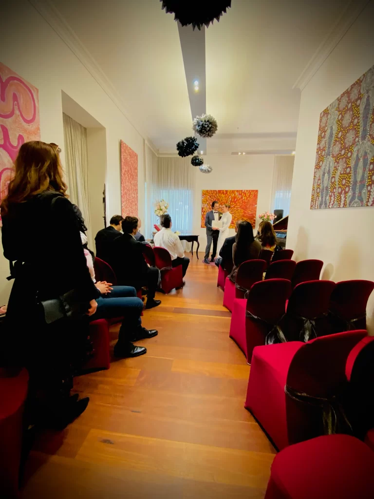 Beautiful ceremony room at Melbourne Marriage Registry - South yarra